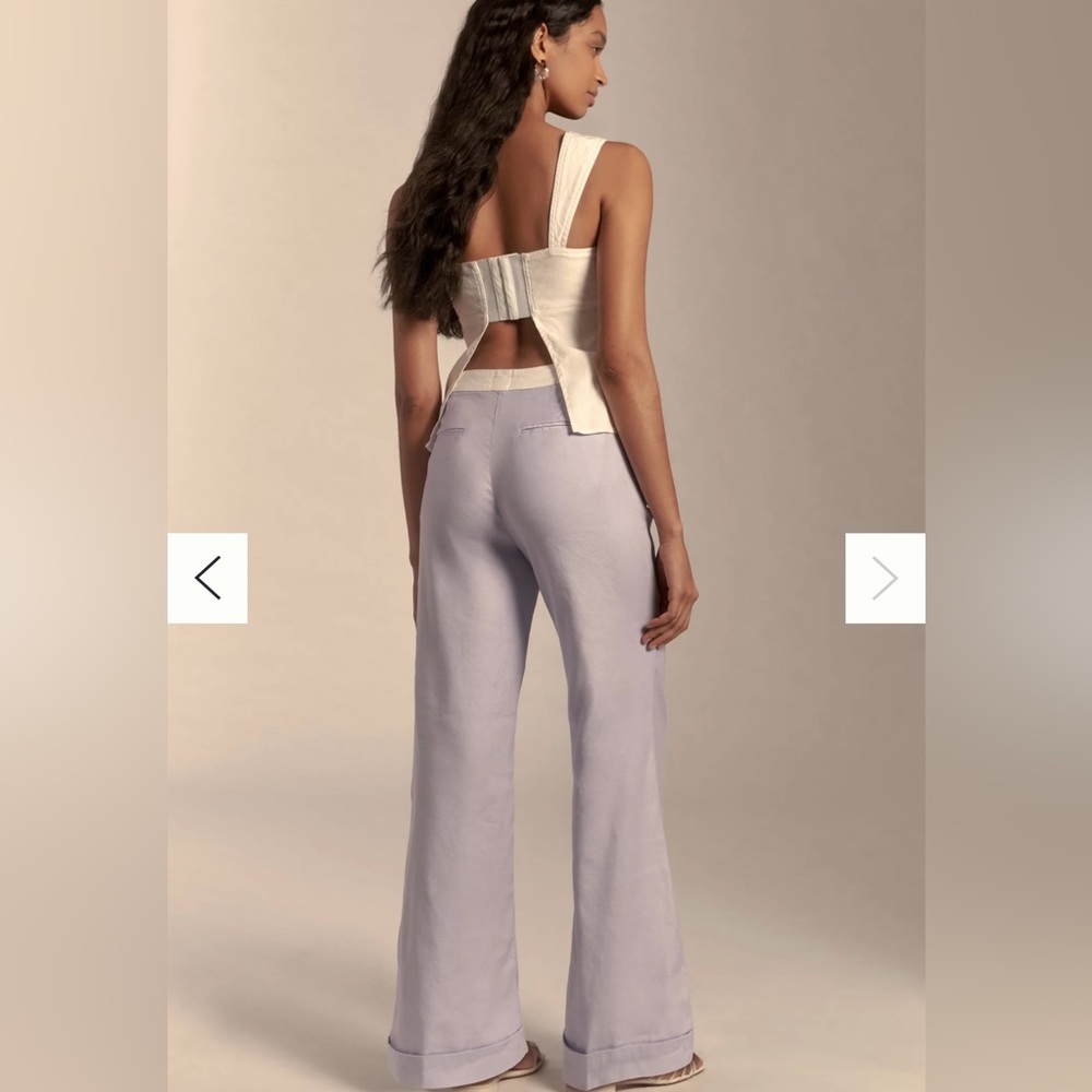 Size 10 NWT Maeve Linen side button pants